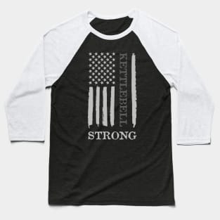 kettlebell American Flag Baseball T-Shirt